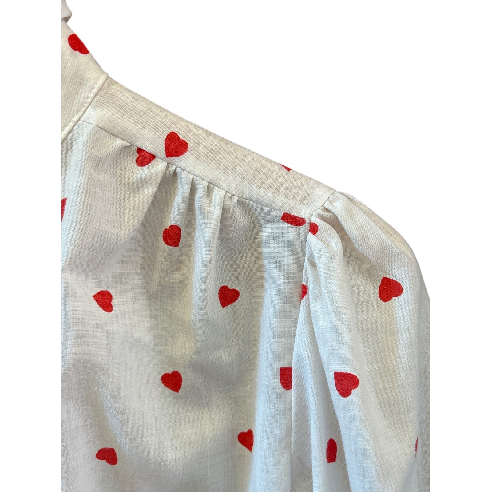 Vintage Ardmore Heart Print Blouse Romantic Coquette Cottagecore Sweetheart