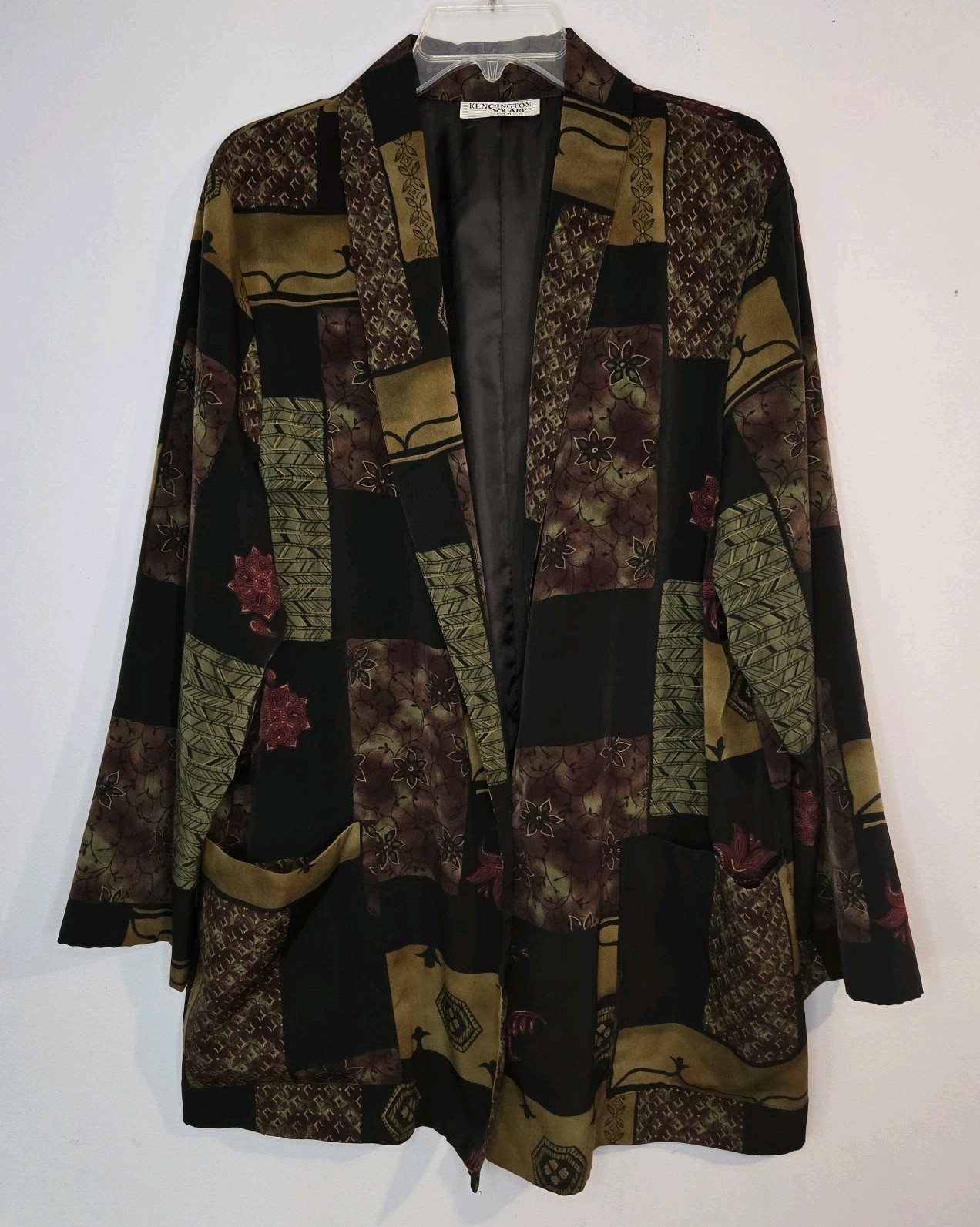 Vintage 80s 90s Kensington Square Color Block Geometric Blazer Women’s 2x Plus