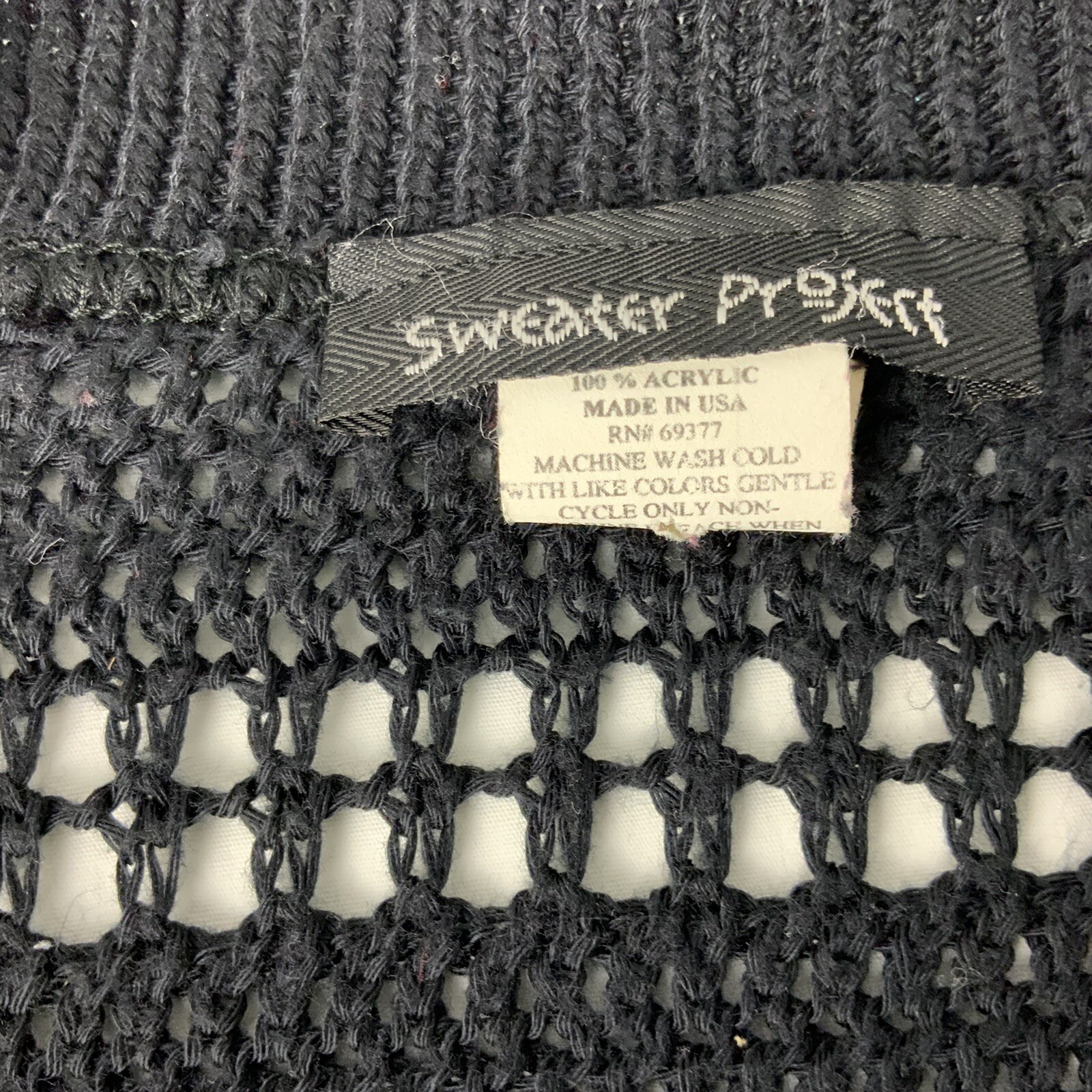 Sweater Project Women’s Small Black Crochet Crop Cardigan