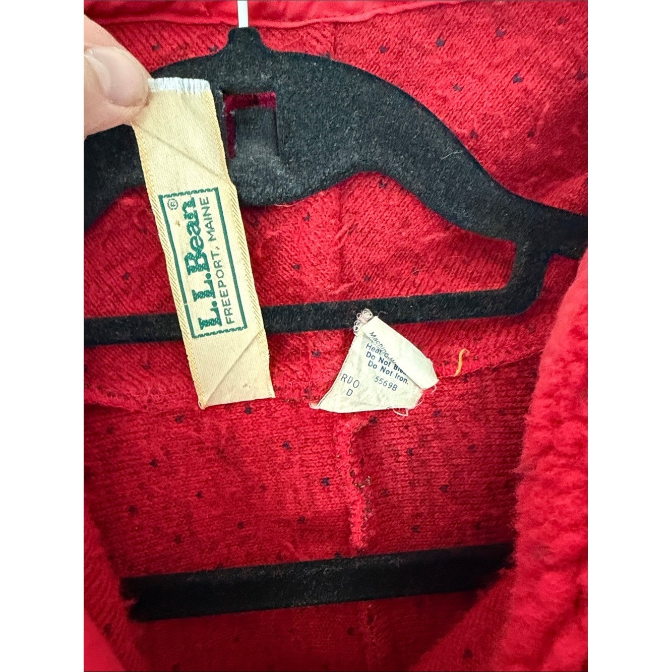 Vintage LL Bean Red Polka Dot Sherpa Fleece Jacket – Deep Pile Bomber Size M