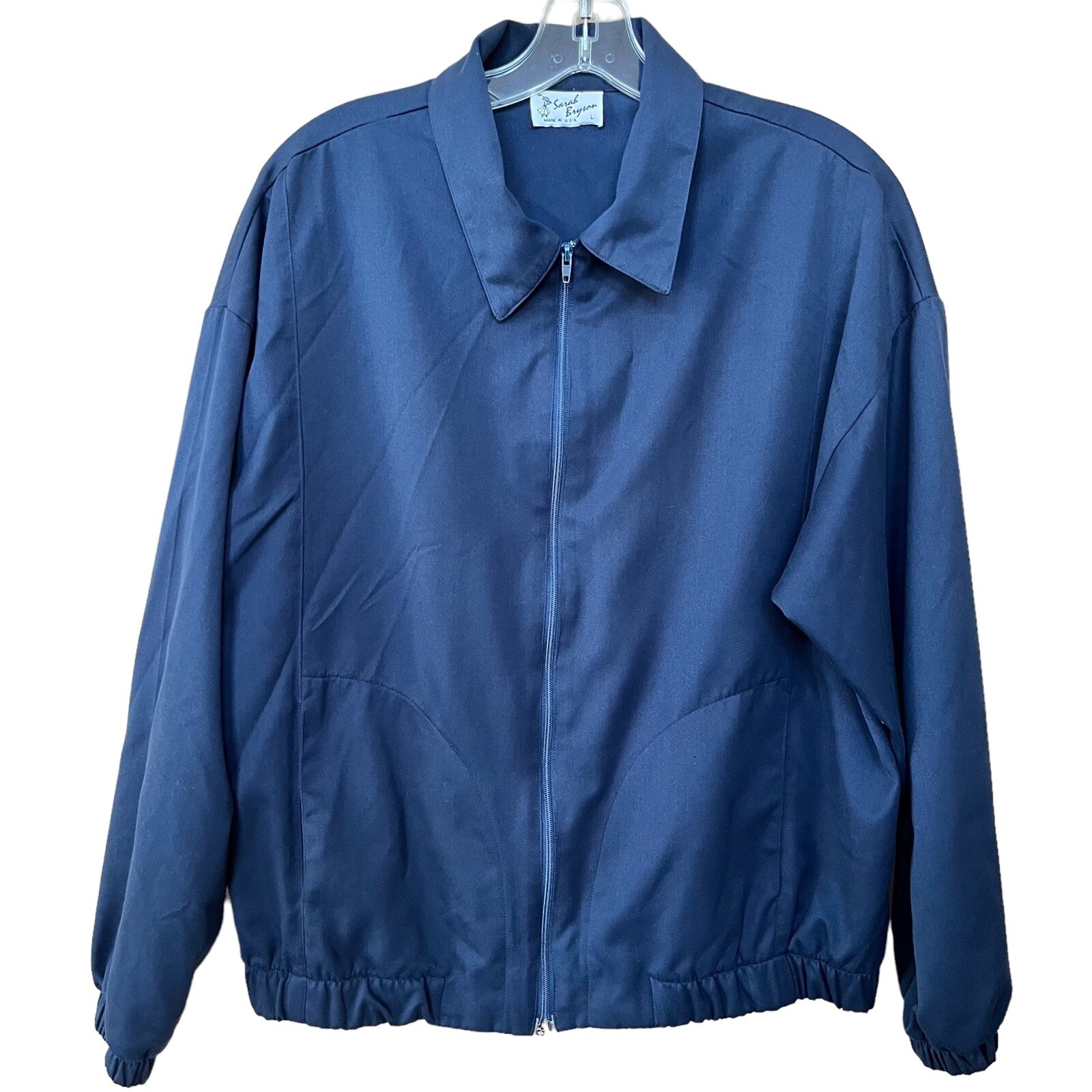 Sarah Bryson Womens Large Golf Jacket Blue Full Zip Active Country Club Vintage