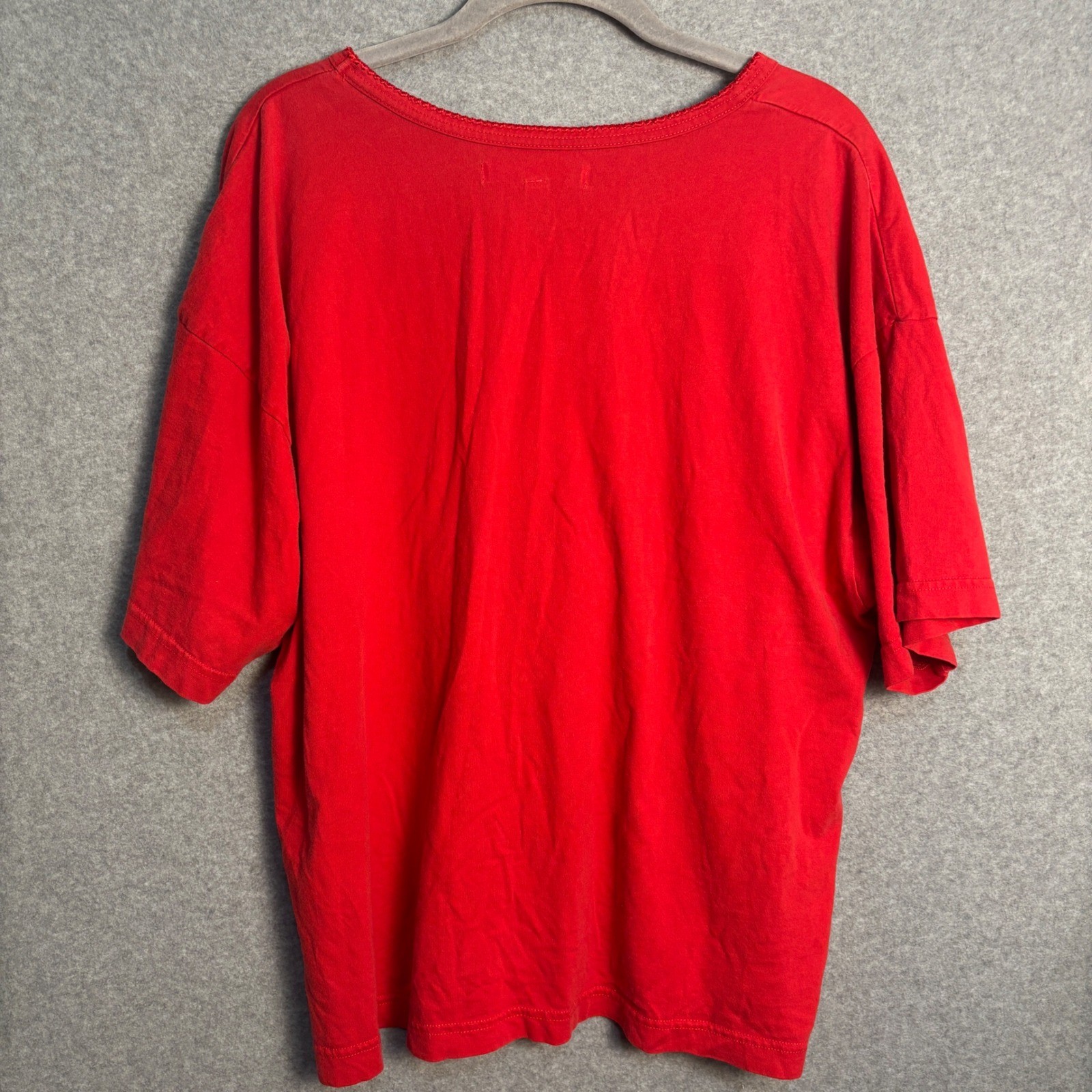 Vintage Victoria’s Secret Sleep Tee Red Embroidered Logo 100% Cotton Large Y2K