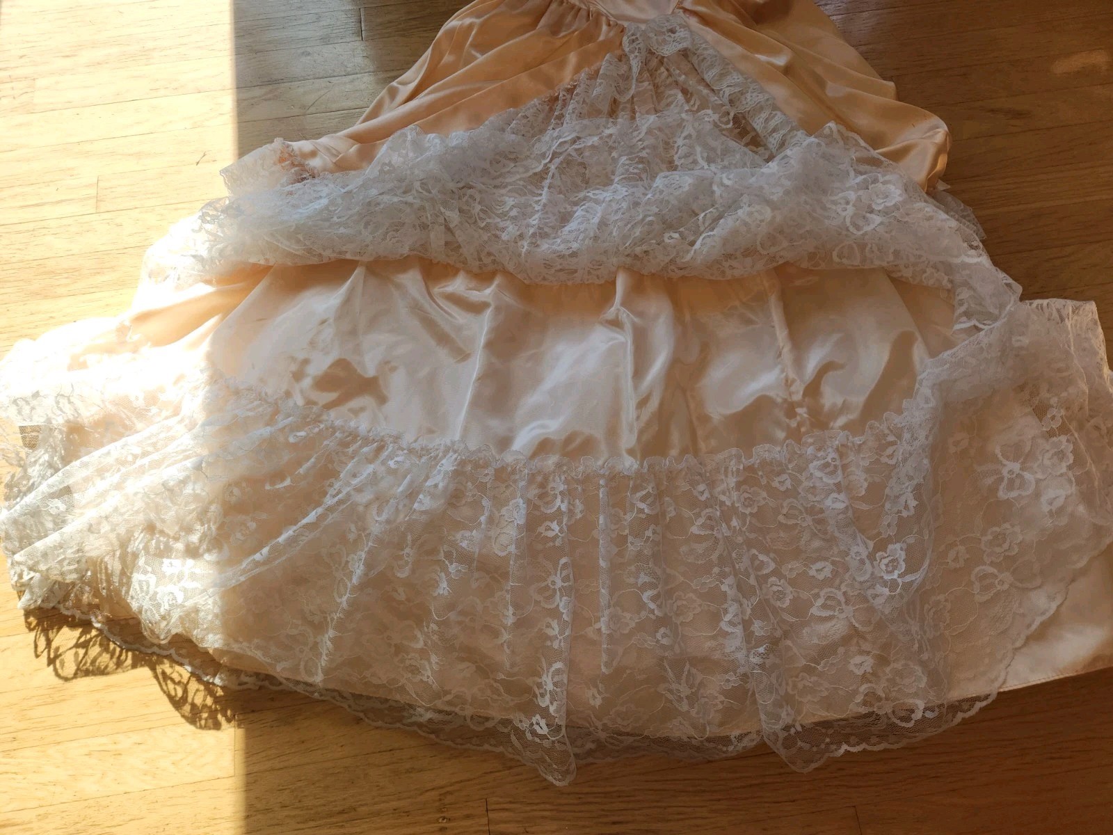 Rare Vtg 80’s ZumZum Ruffle Lace Pickups Princess Little Bo Peep Gown*sz7/8* GUC