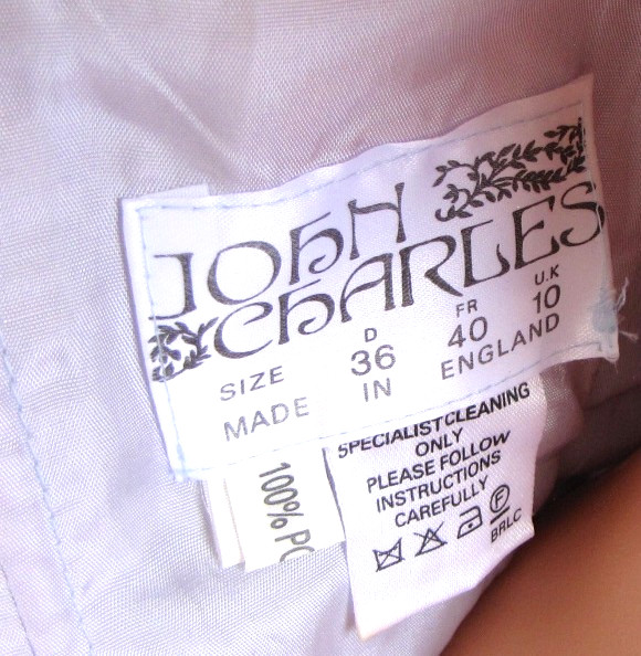 Vtg 80s John Charles Tulle Ball Gown / Cocktail Dress Strapless Baby Blue UK 10