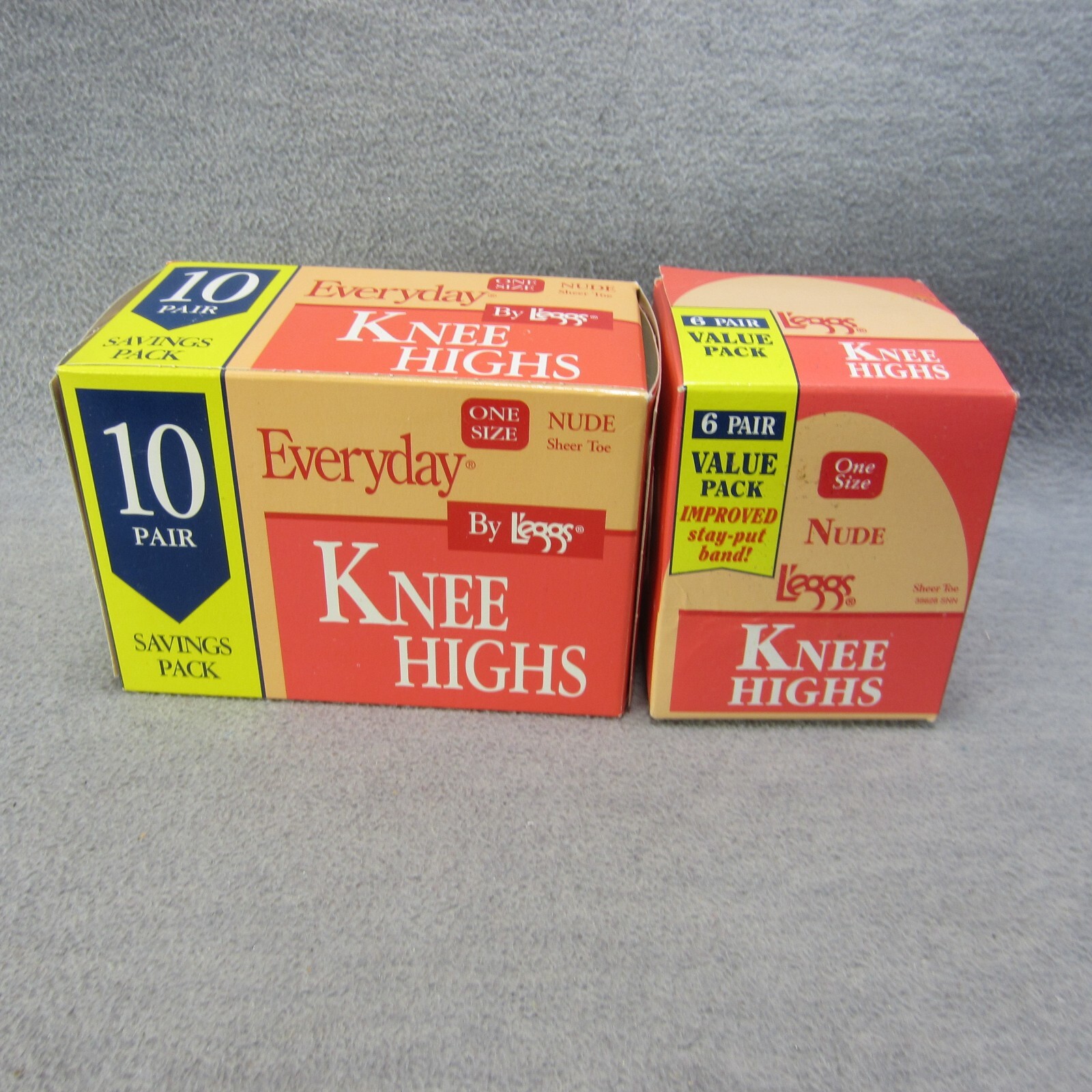 Vintage Knee Highs NUDE L’eggs Made in USA Lot of Two Boxes