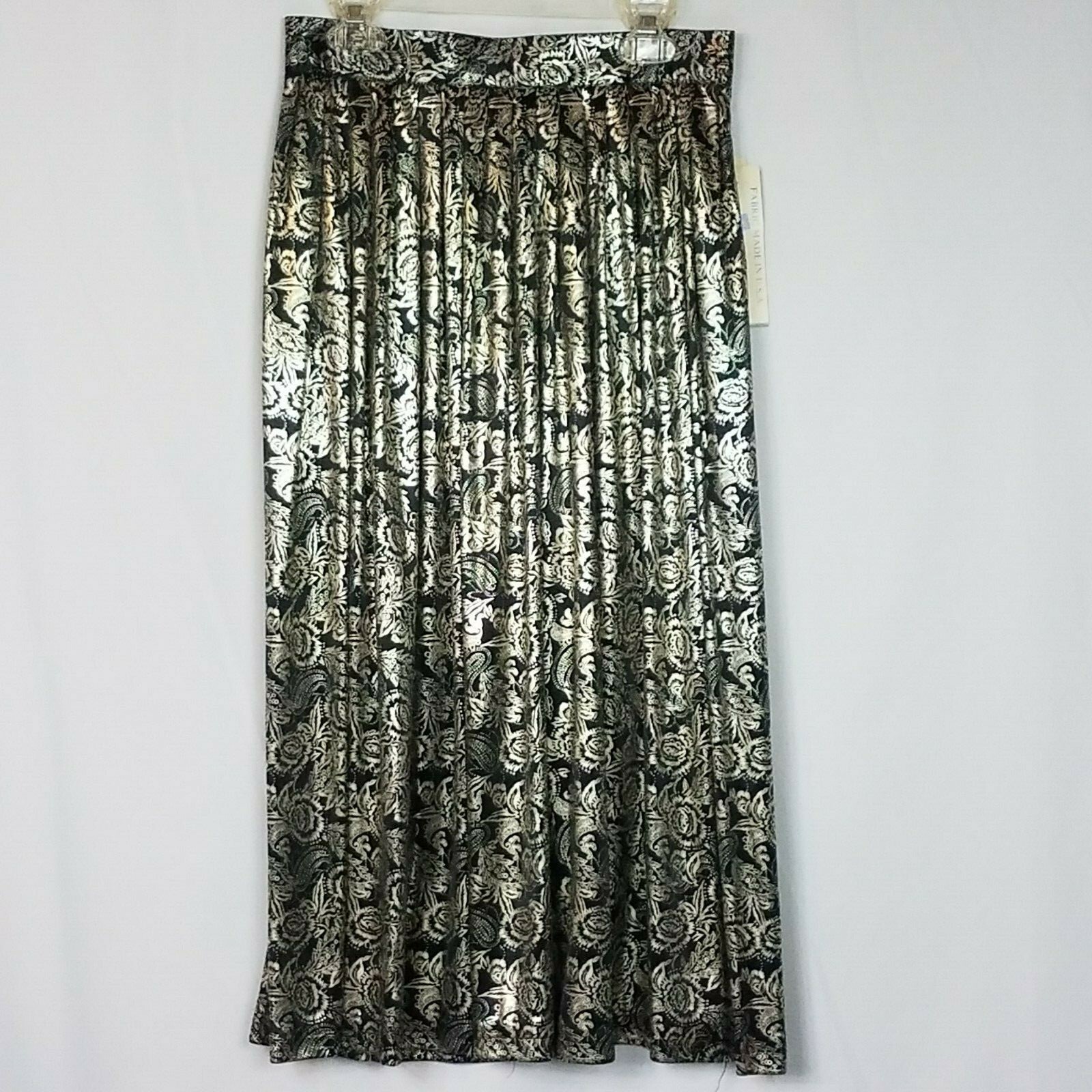 VINTAGE FUNDAMENTAL THINGS SKIRT Womens A-Line Skirt Black Gold Size 8 New