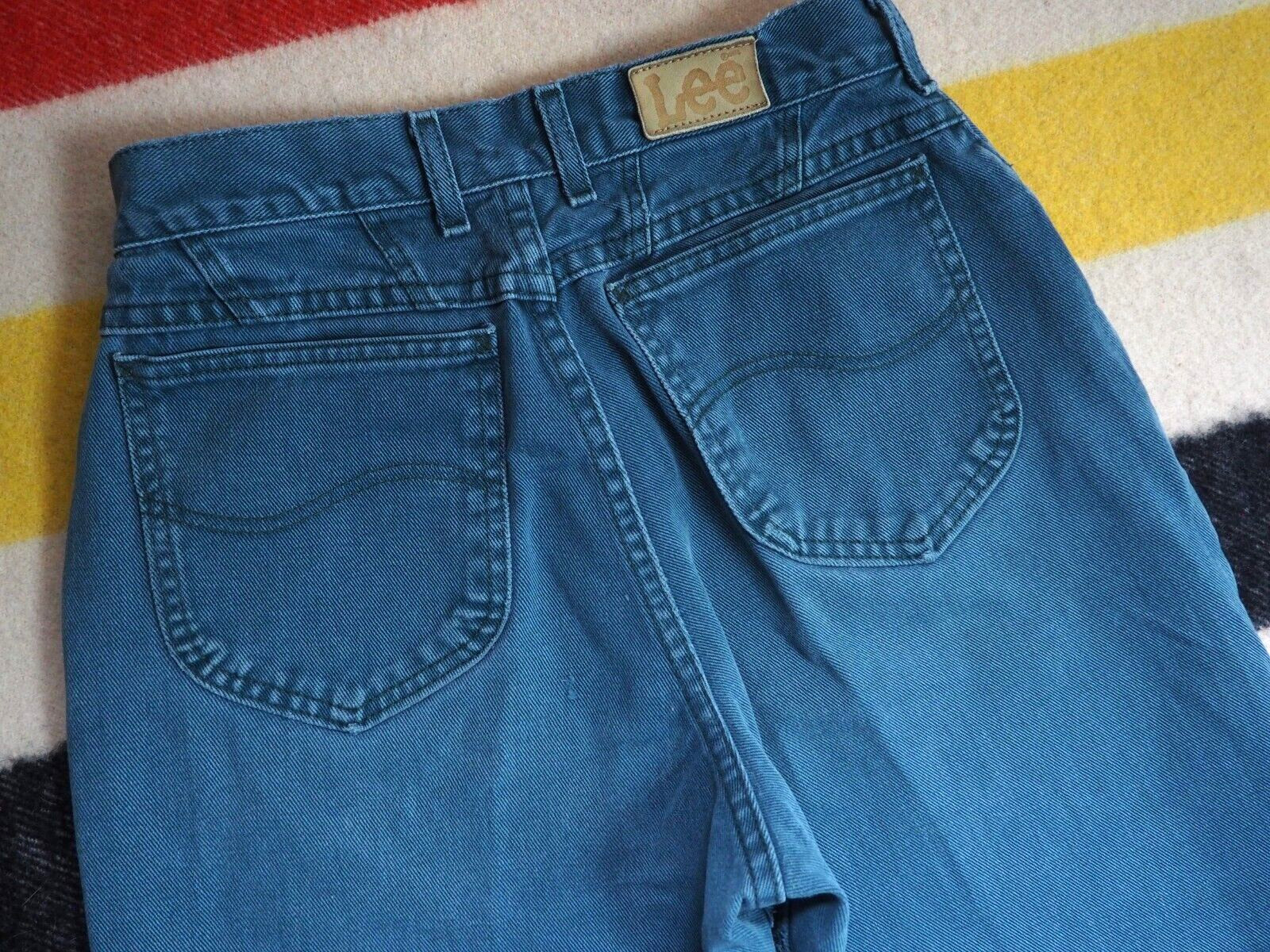 VTG 80s 90s LEE Spruce Green Teal USA High Waist Mom 27×26 Jeans Pants Womens