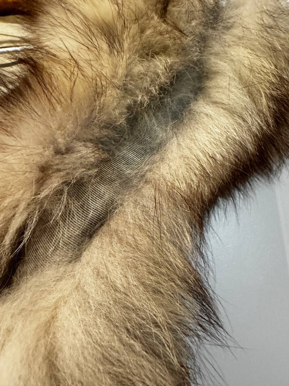 Vintage Real Raccoon Fur Collar – Natural Brown Fur Stole