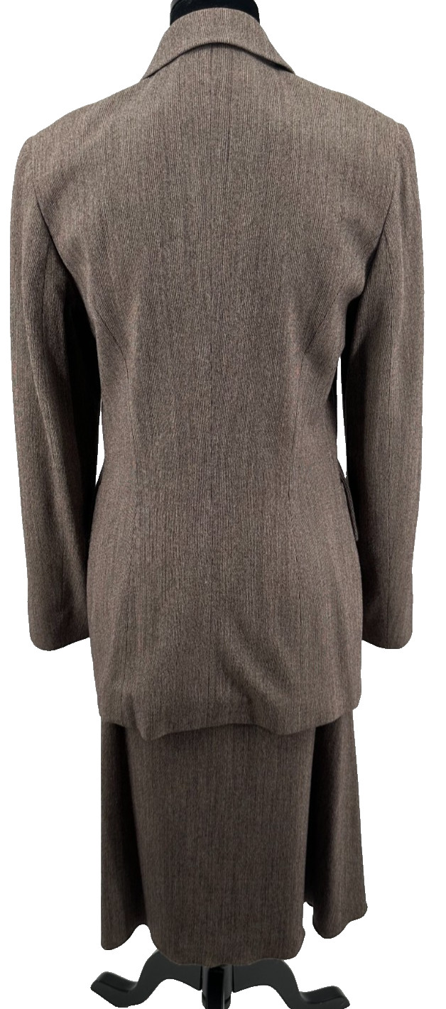 Gianni Versace Genny Womens A-Line Skirt Suit Size 42 Brown Tweed Wool Italy