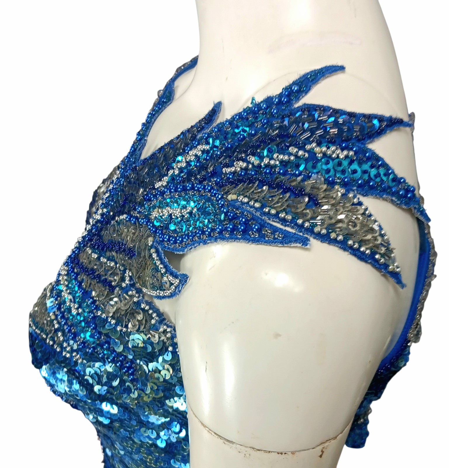 Vintage 80’s Shomax Originals Sequin/Bead One Shoulder Assymetrial Hem Dress