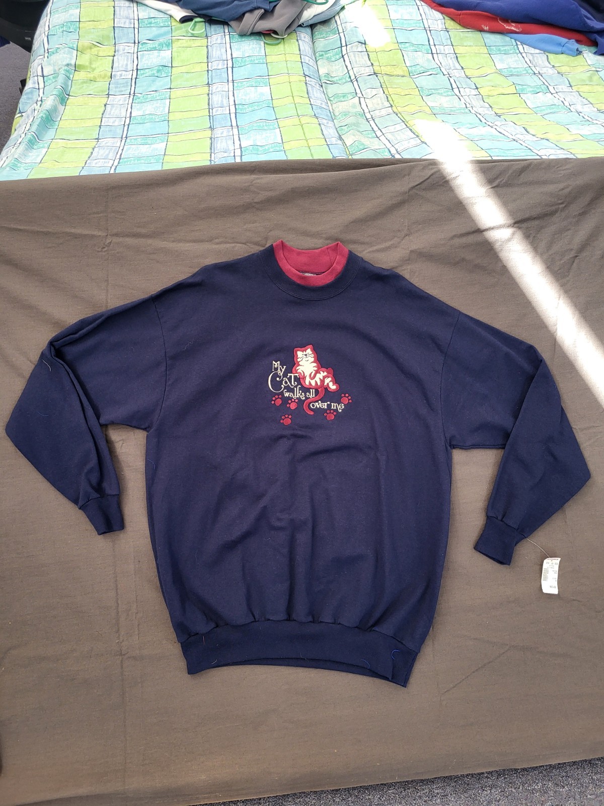 Vtg Sweatshirt M & C Sportswear 2X 48″ X 32″ Crewneck Blue Pullover