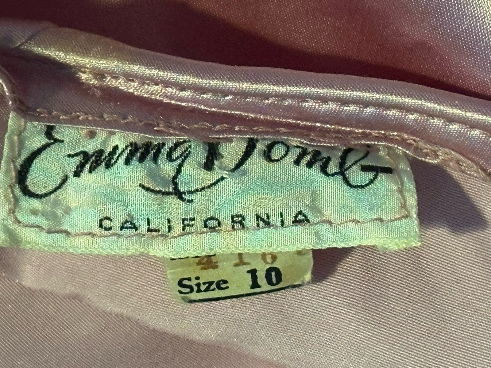 1950s Emma Domb Pink Satin Gown Formal Dress Full Skirt Glinda Debutant sz.S