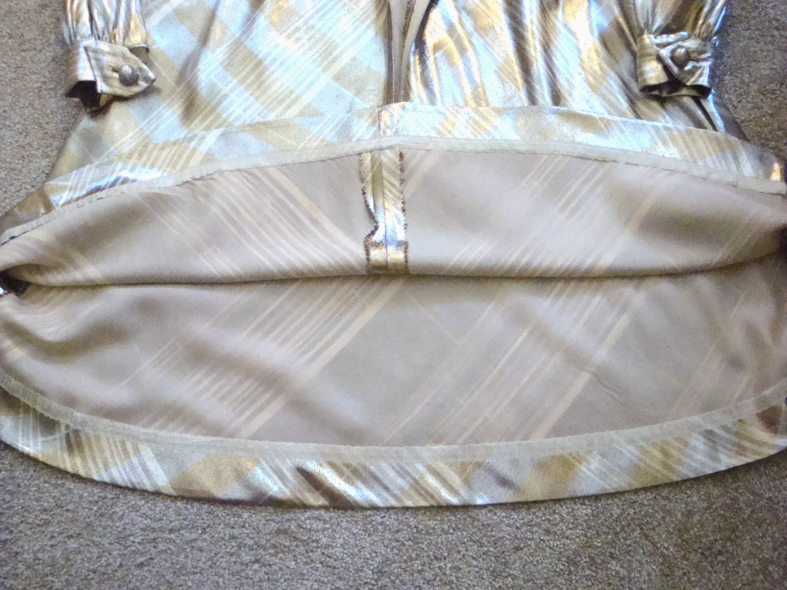 Vintage Modern Couture Original Gold and Silver Metallic Mini Dress