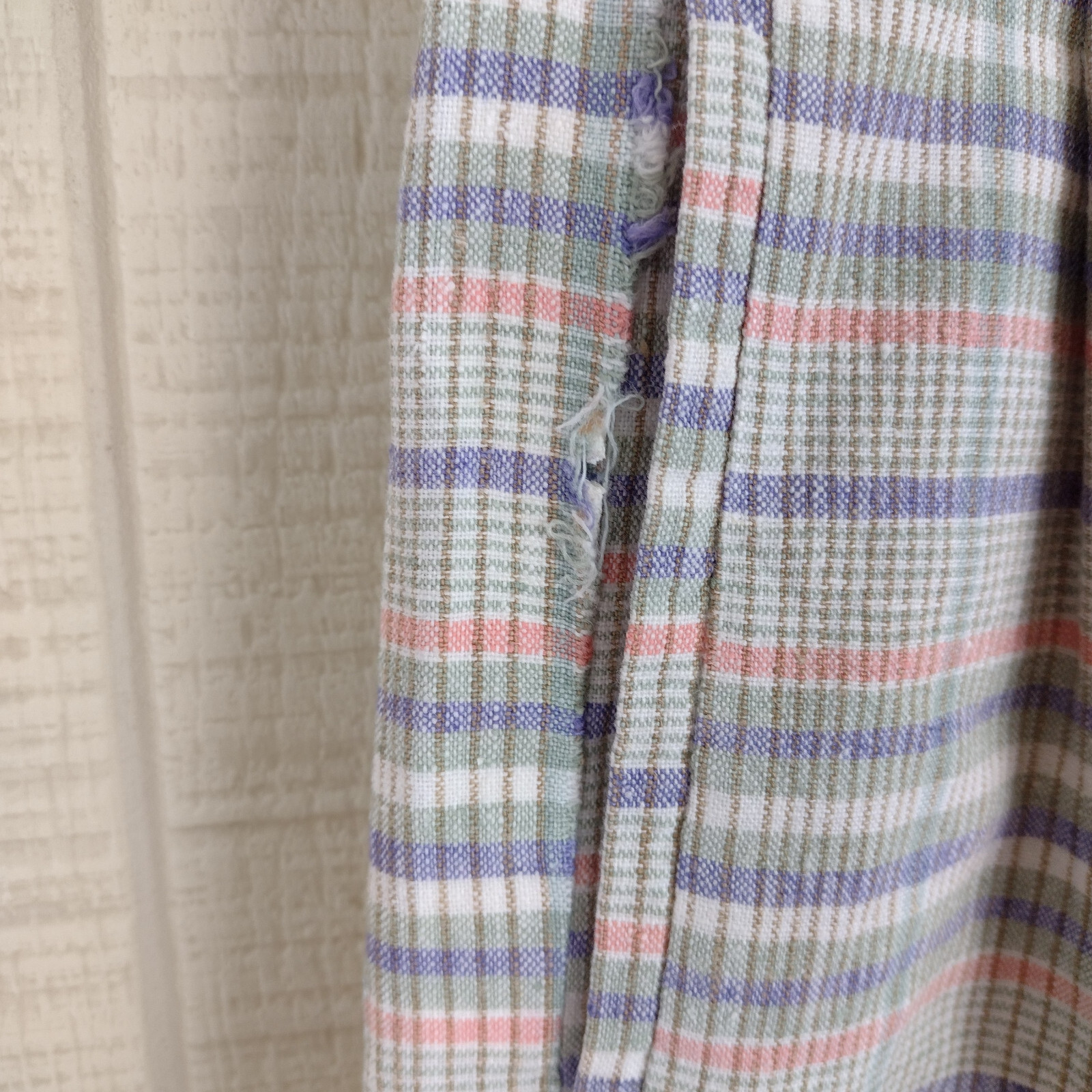 Vintage 90s Carol Horn Shorts Linen Blend Pleated Wide Leg Pastel Plaid 16 Large