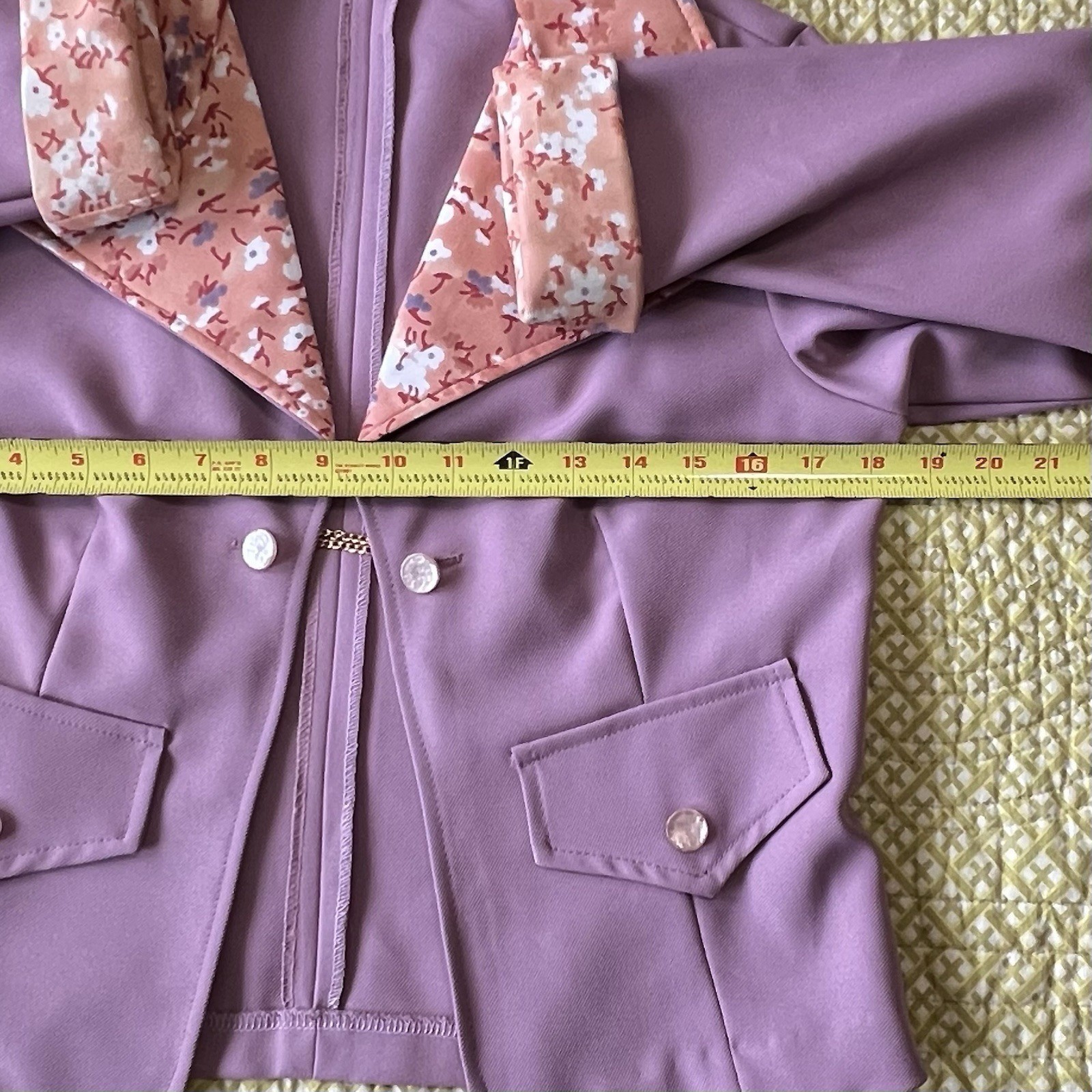 Vintage 70’s Women’s 3-Piece Suit Set EUC Size 11 Mauve Floral Point Collar
