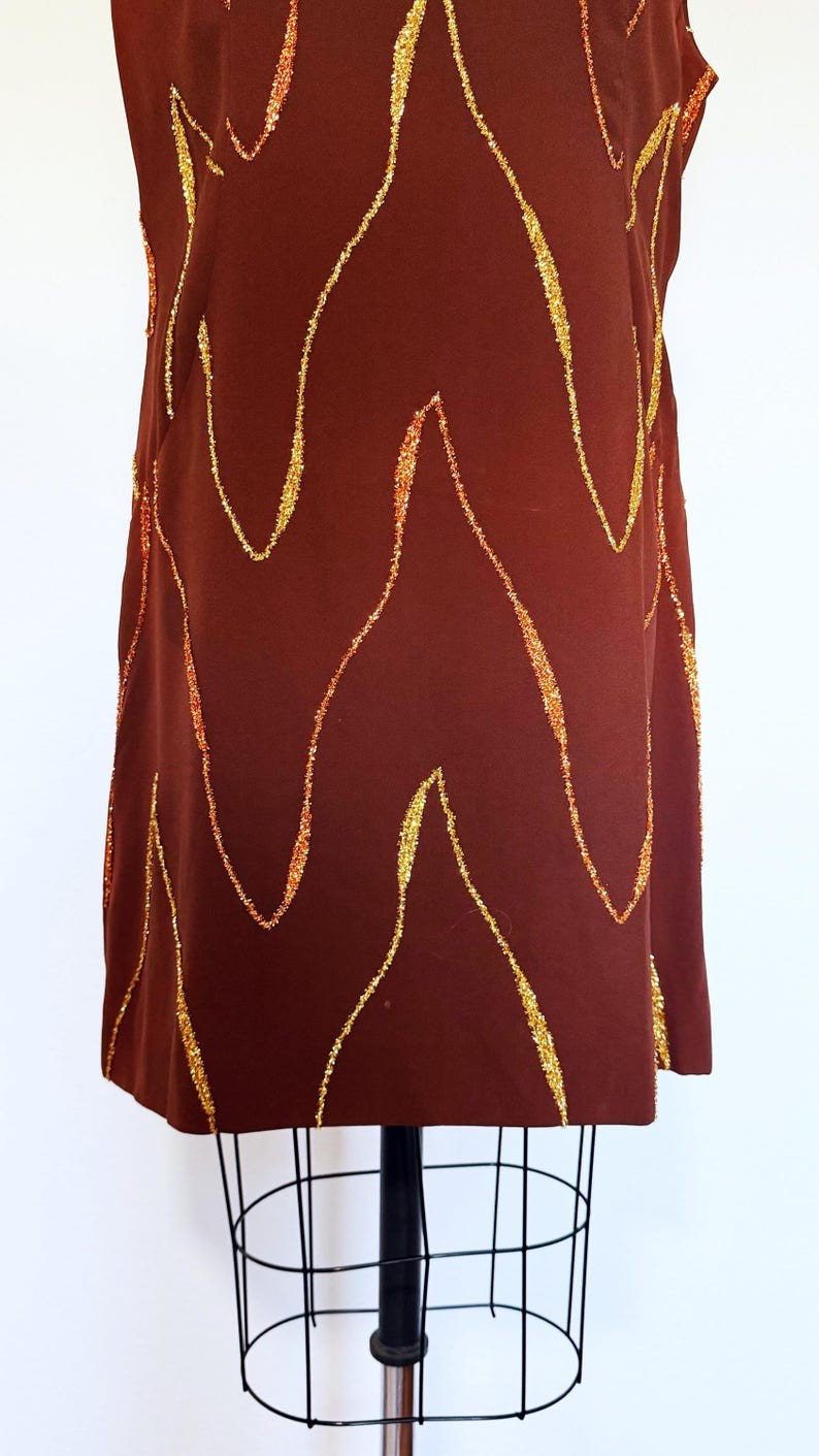 1960s Dress / 1960s Party Dress / 1960s Cocktail Dress / Size Large