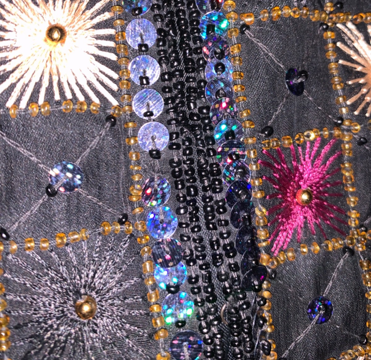 Vintage JKara NY 100% Silk Lined Beaded Geometric Evening Jacket – Ladies M