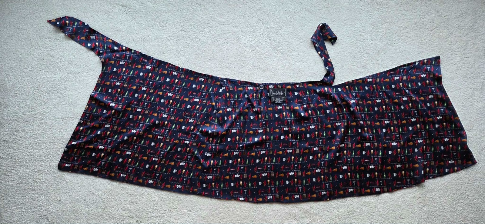NWOT NICOLE MILLER Silk Limited Edition Wrap Skirt The Devil Made Me Do It – L