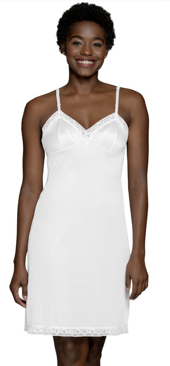Vanity Fair Lace Trim Full Slip 34 Bust 22 Inch Length Color White NWT