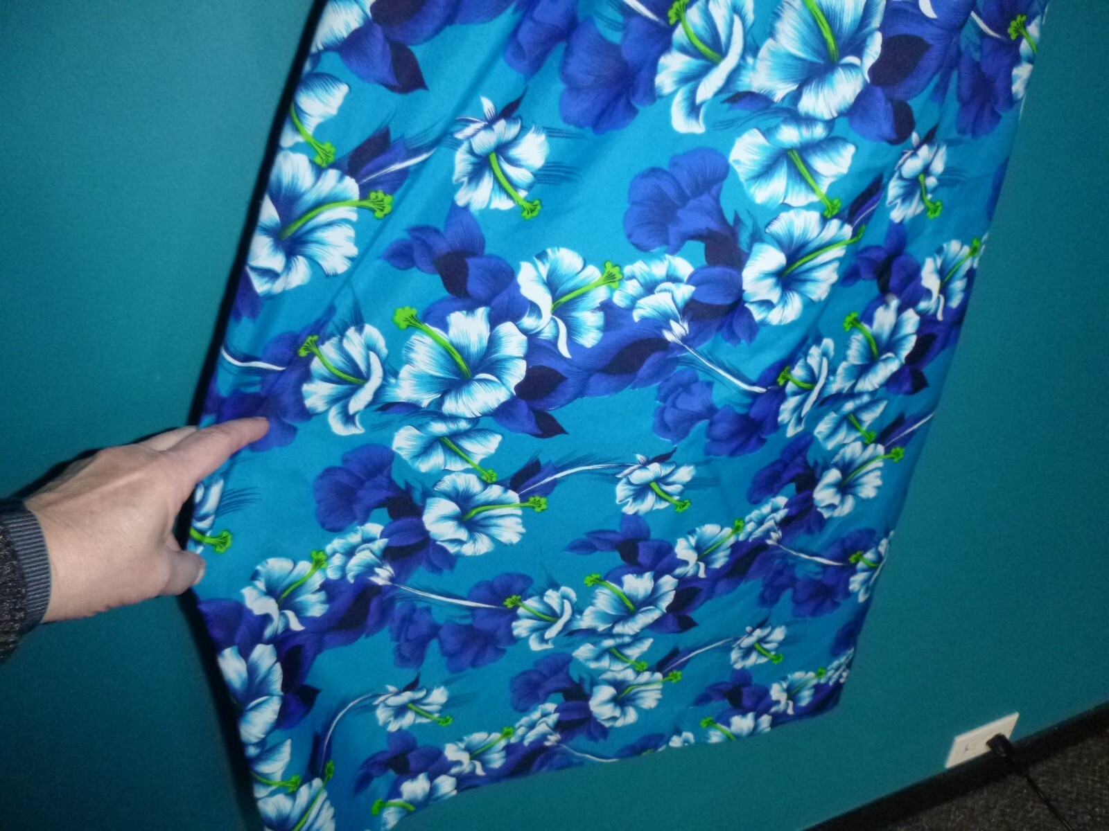 Vtg 60s 70s Ti’a Hawaiian House Dress MuuMuu Blue Aqua Floral Sz S/M