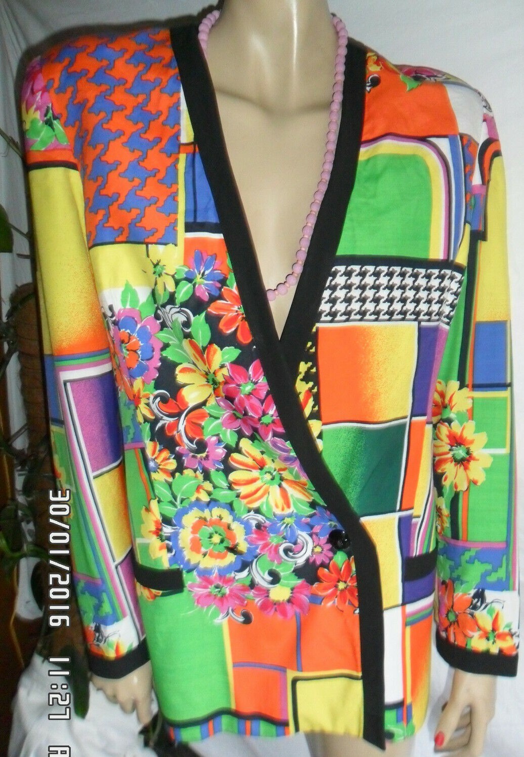VINTAGE ORIGINAL VINTAGE KRIZIA SPACE JACKET/JACKET 70s size 46 MULTICOLOR