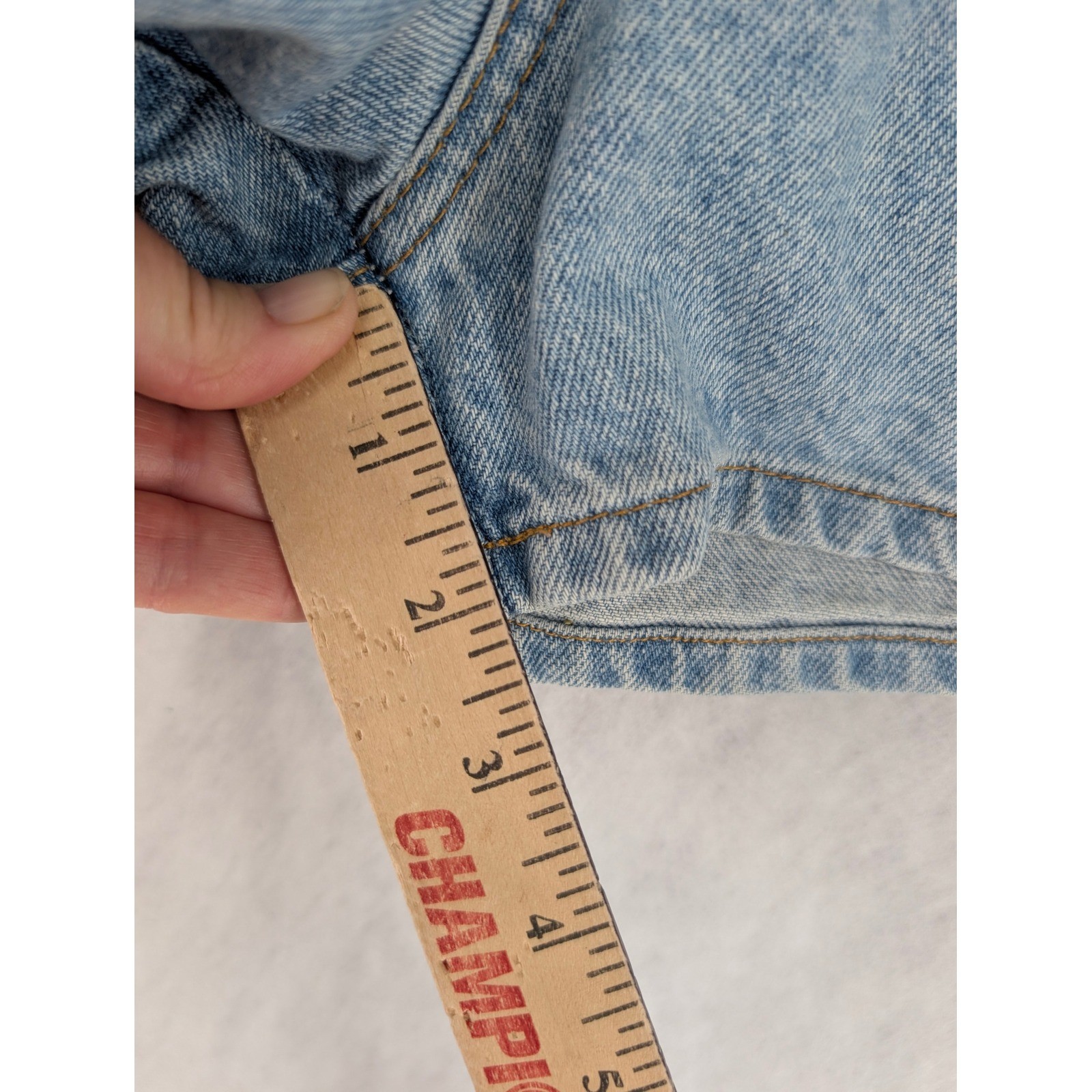 Sasson Vintage High Waisted Denim Shorts 13/14 Light Blue Button Fly 90s Retro