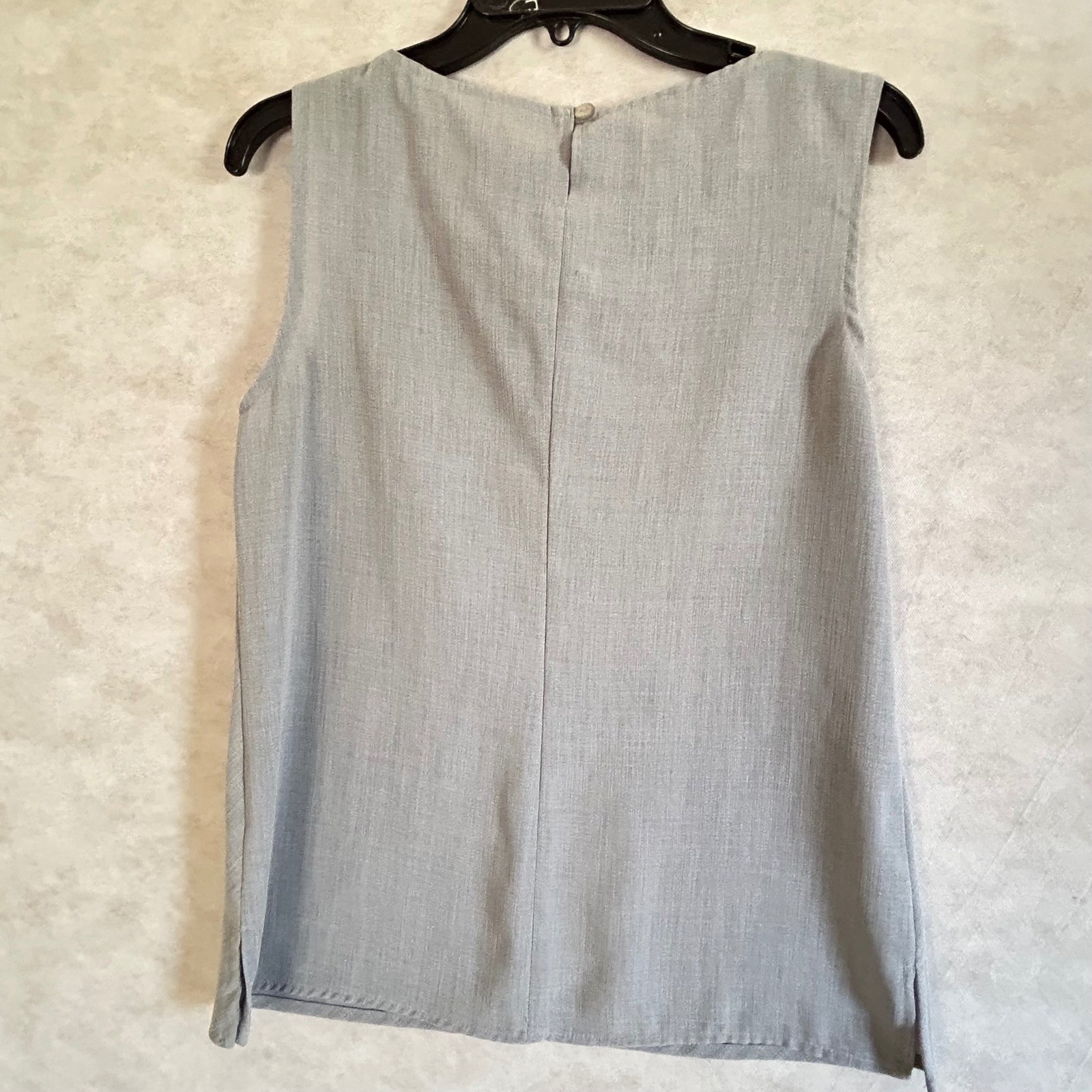 Kathia Lee Collection Vintage 2 Piece Set Blue Grey Shell Top & Wide Leg Pants M