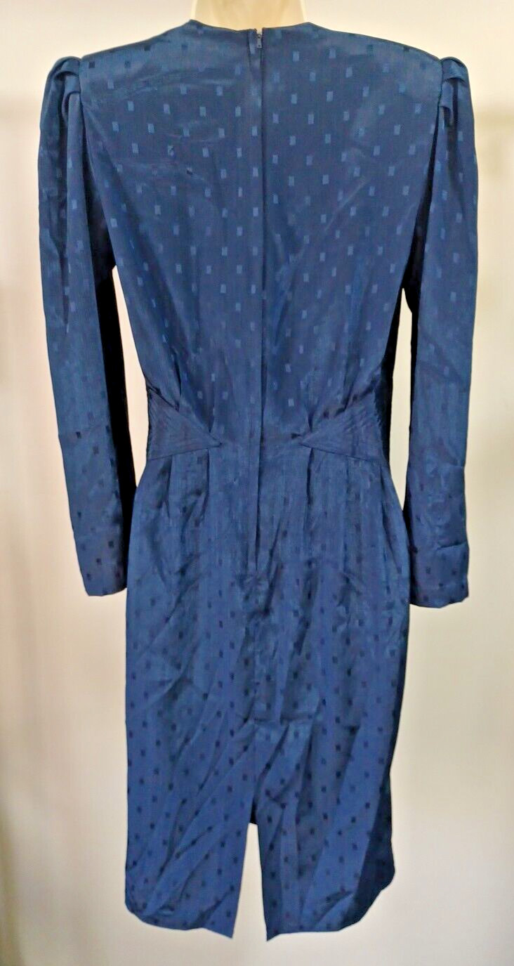 Vintage 80s Dim The Lights Petites Navy Dress Size 6