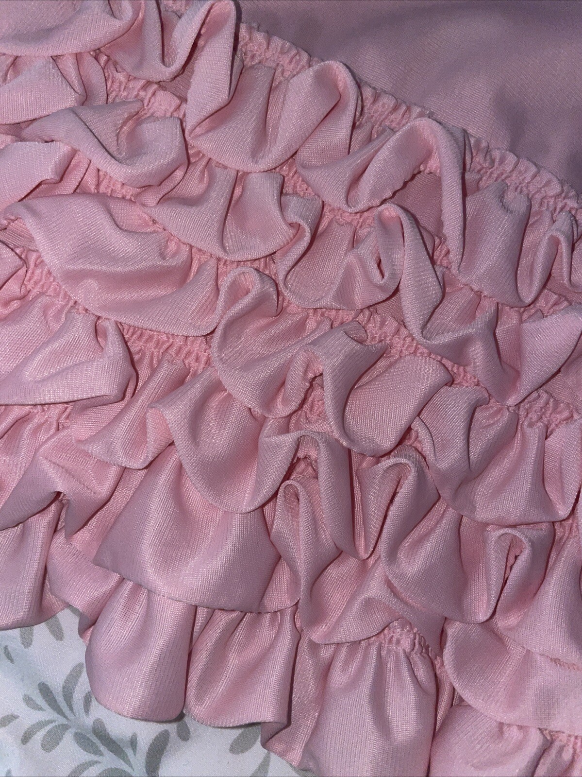 Vtg Sissy PINK Gown Nylon Maidenform Woman’s M TONS of RUFFLES Long Nightgown