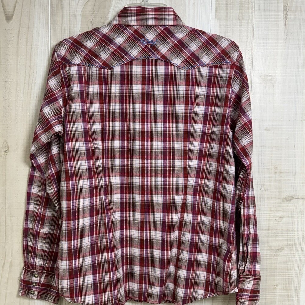 Walls VTG Ranch Wear Western Shirt Womens Cowgirl Pearl Snap Up Red Rodeo M