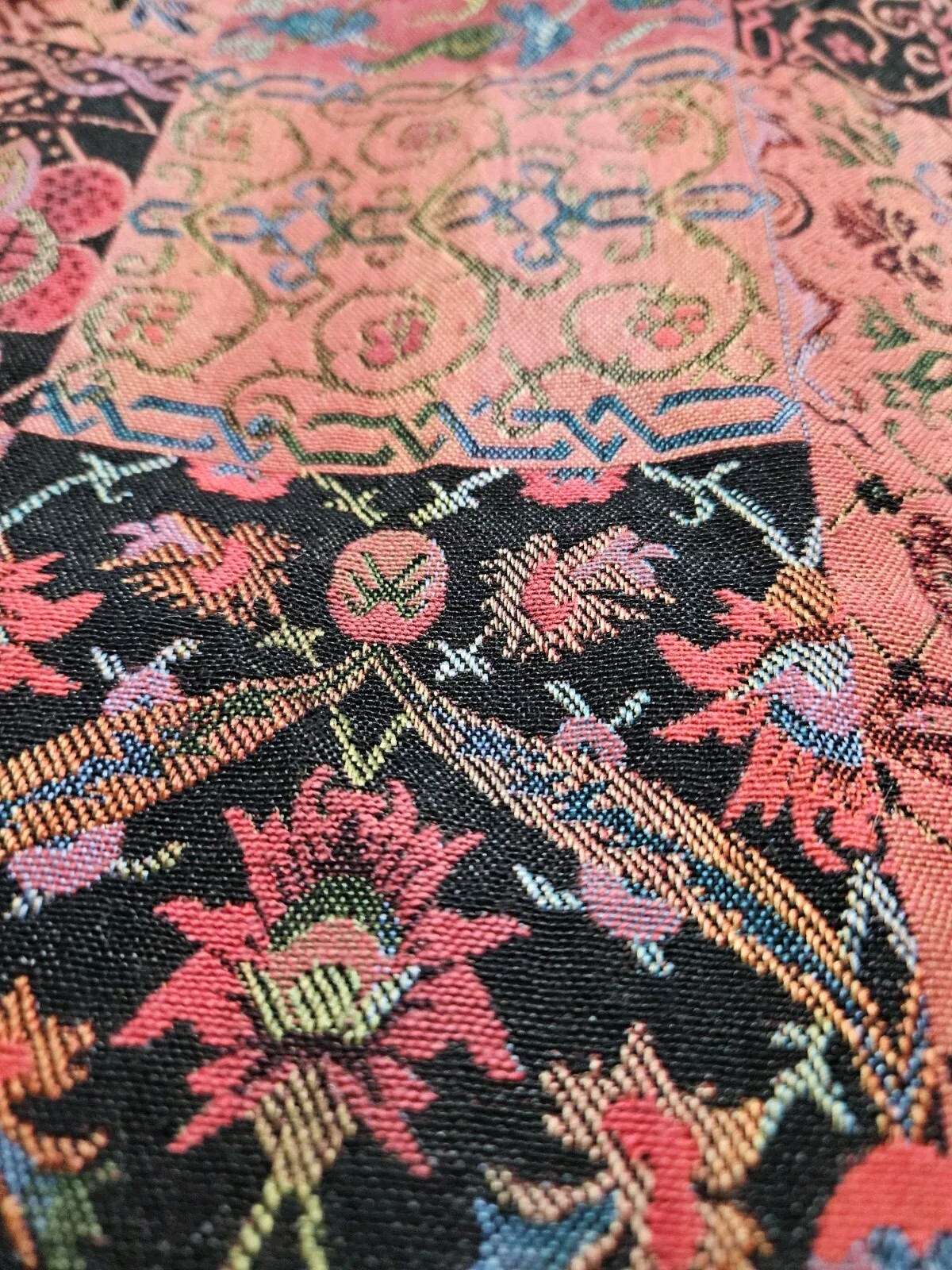 TravelSmith Sz Large Vintage Womens Multicolor Tapestry Jacket Boho Floral