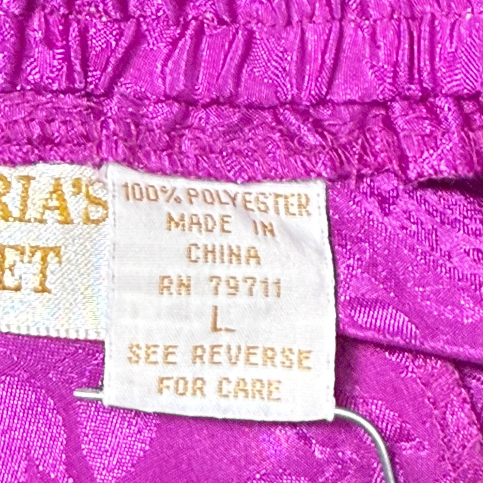 Vintage Victoria’s Secret Gold Label Pajama Set Womens L Jacquard Satin 90s Y2K