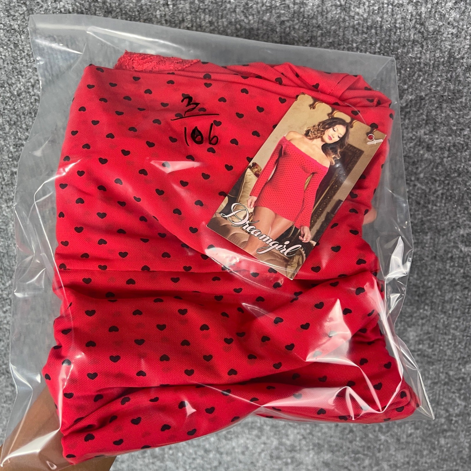 NEW VINTAGE Y2K Dreamgirl dress Small Red polka dot Heart Mesh Off Shoulder