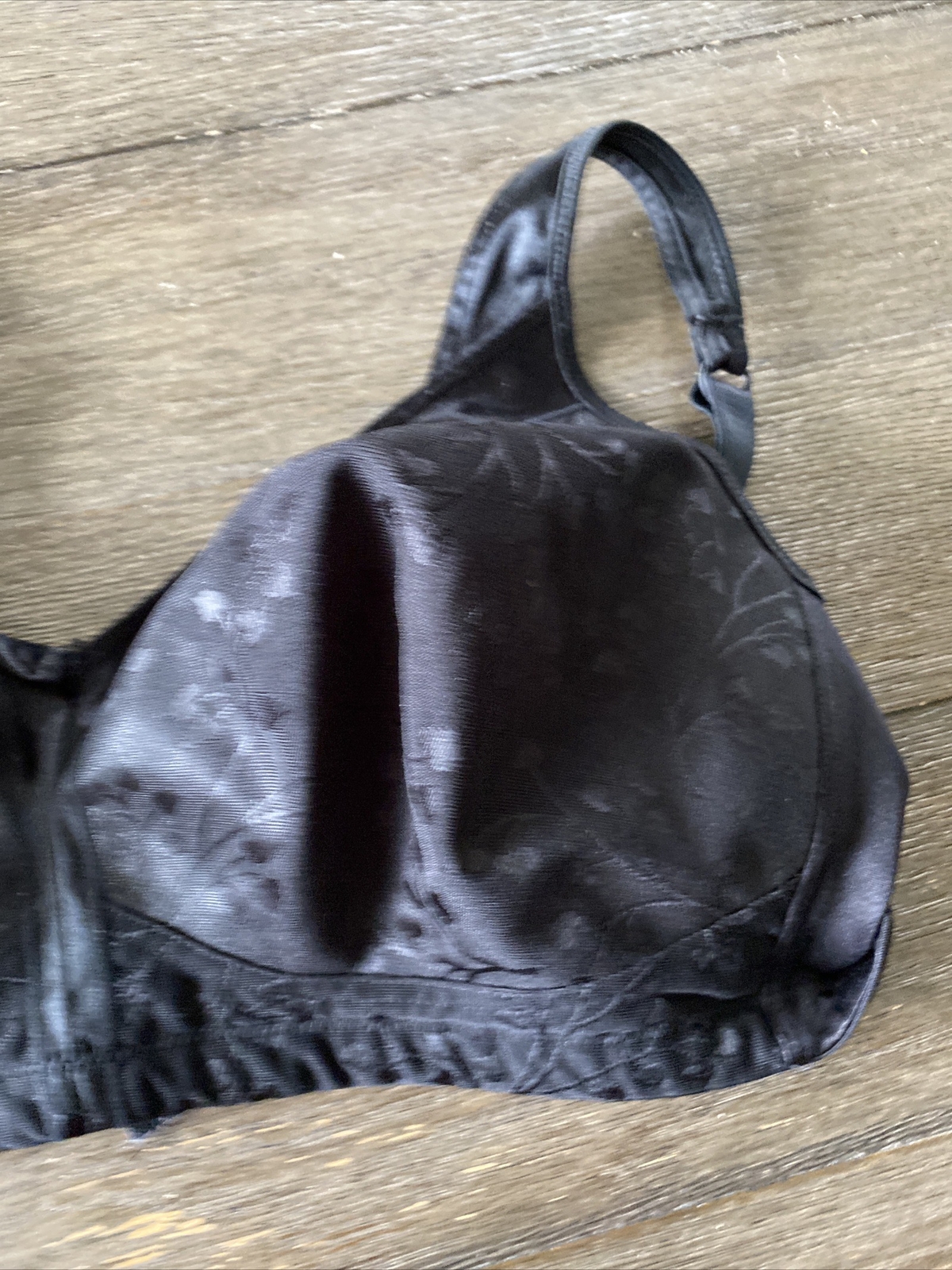 Vintage Black Floral Platex 18 Hour Bra 42 D