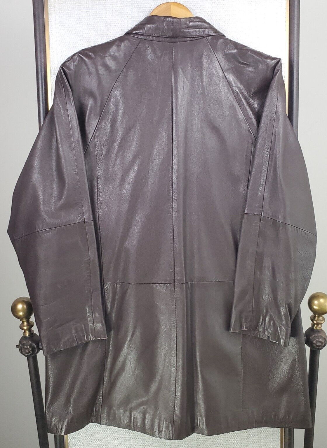 VTG ANONYMOUS Womens Size Medium Leather Shawl Collar Chore Barn Coat Jacket