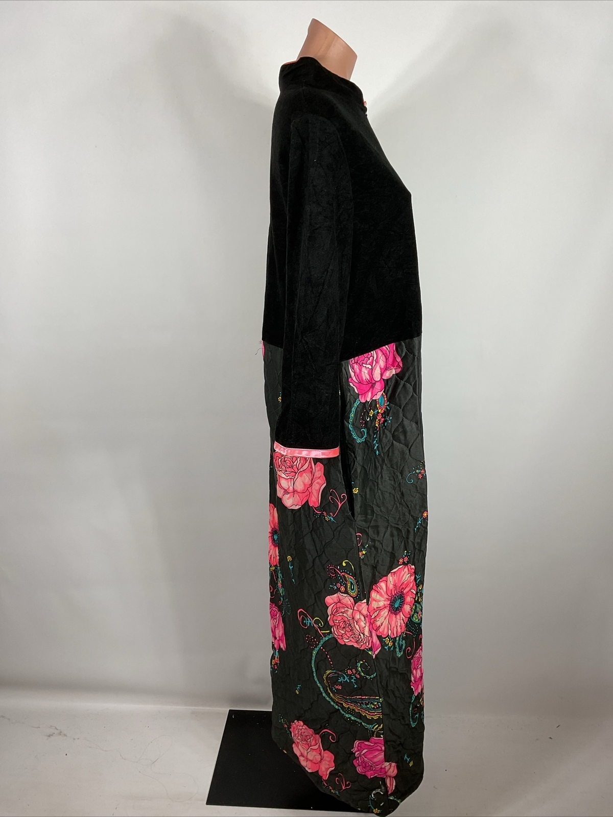 Vintage 70s Plaza 9 M Robe House Dress Lounge Muumuu Kaftan Psychedelic Floral