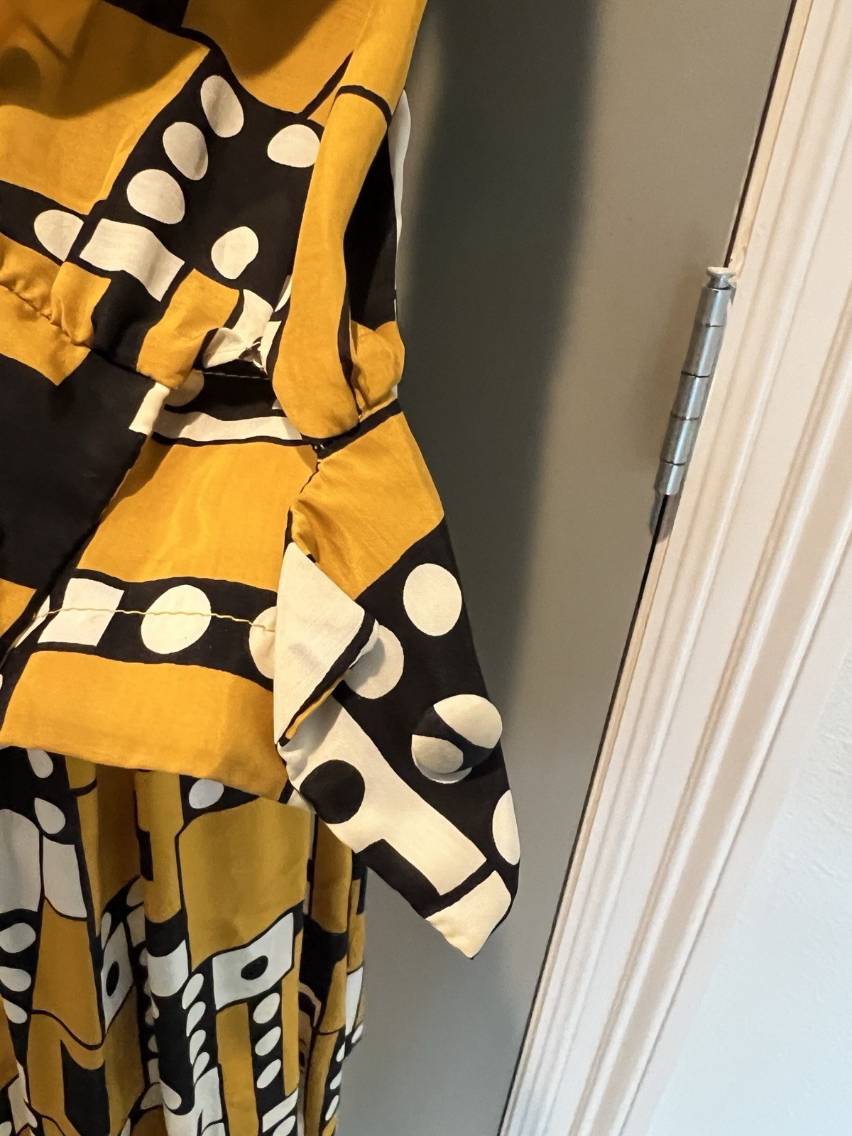 VTG 60’s Eve Le Coq Domino Print Rayon Fit & Flare Rayon Day Dress SM