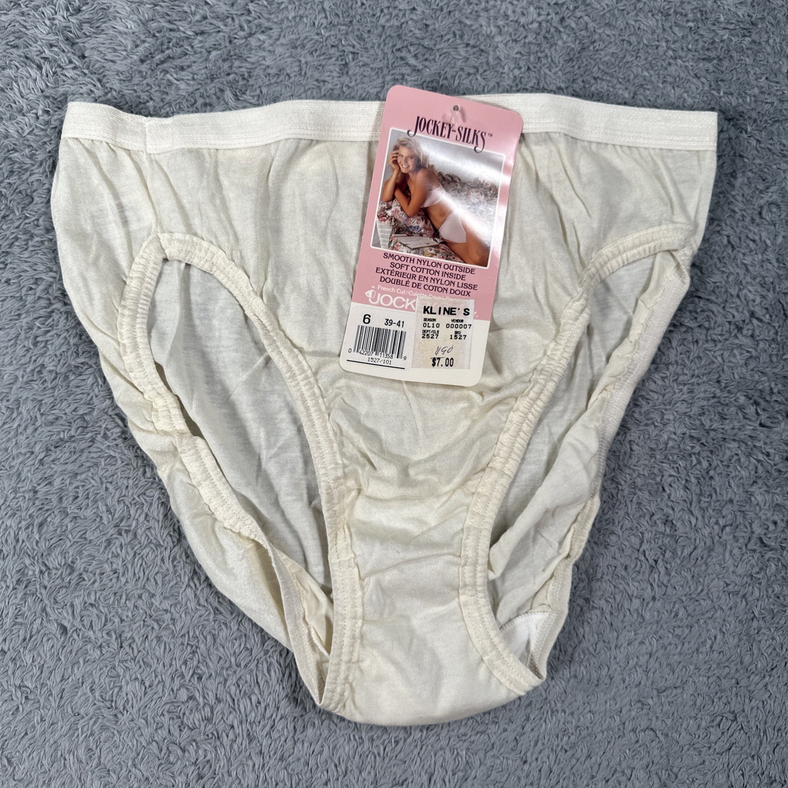 Vintage Jockey Silks For Her French Cut Silky Panties Womens 6 White NOS NWT