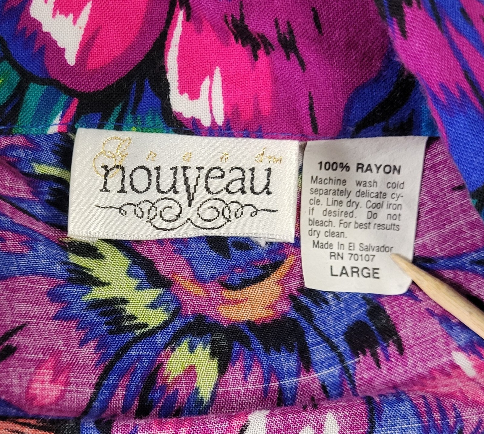 Vintage Grand Nouveau Bright Floral Top & Pleated High Waisted Shorts Size Large