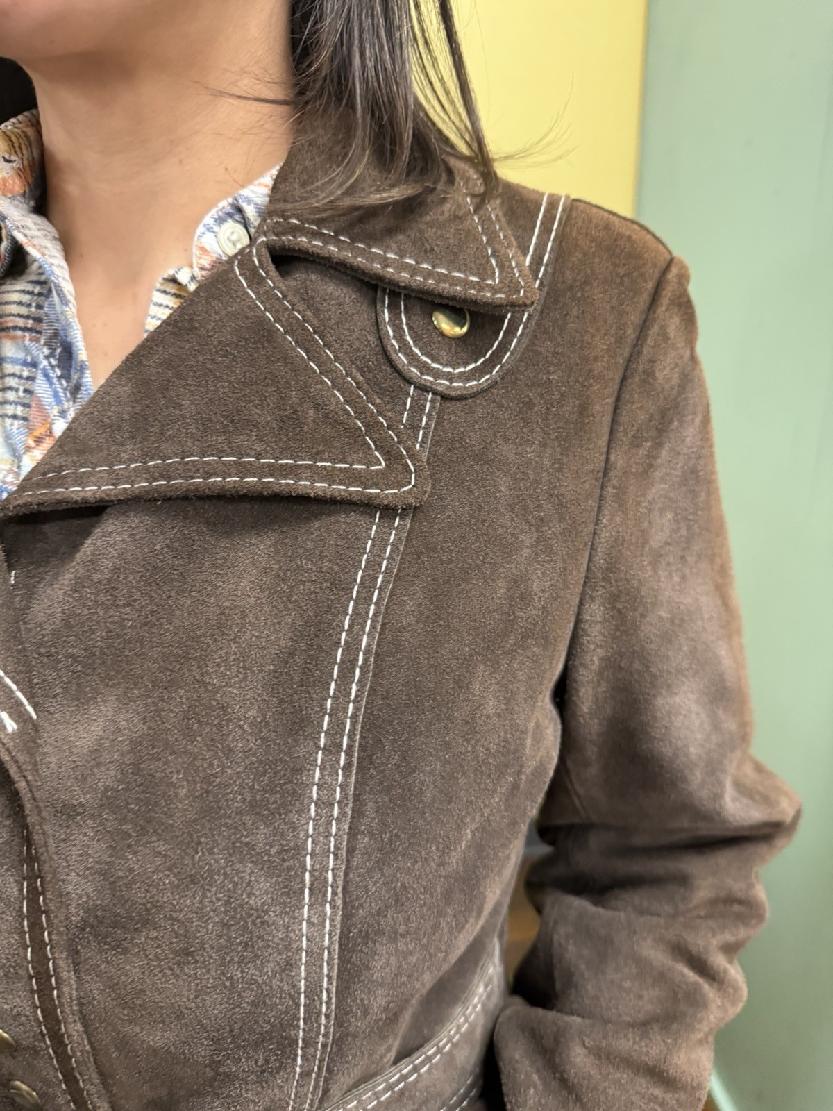 Vintage 70s Montgomery Ward The Tannery Brown Suede Coat M