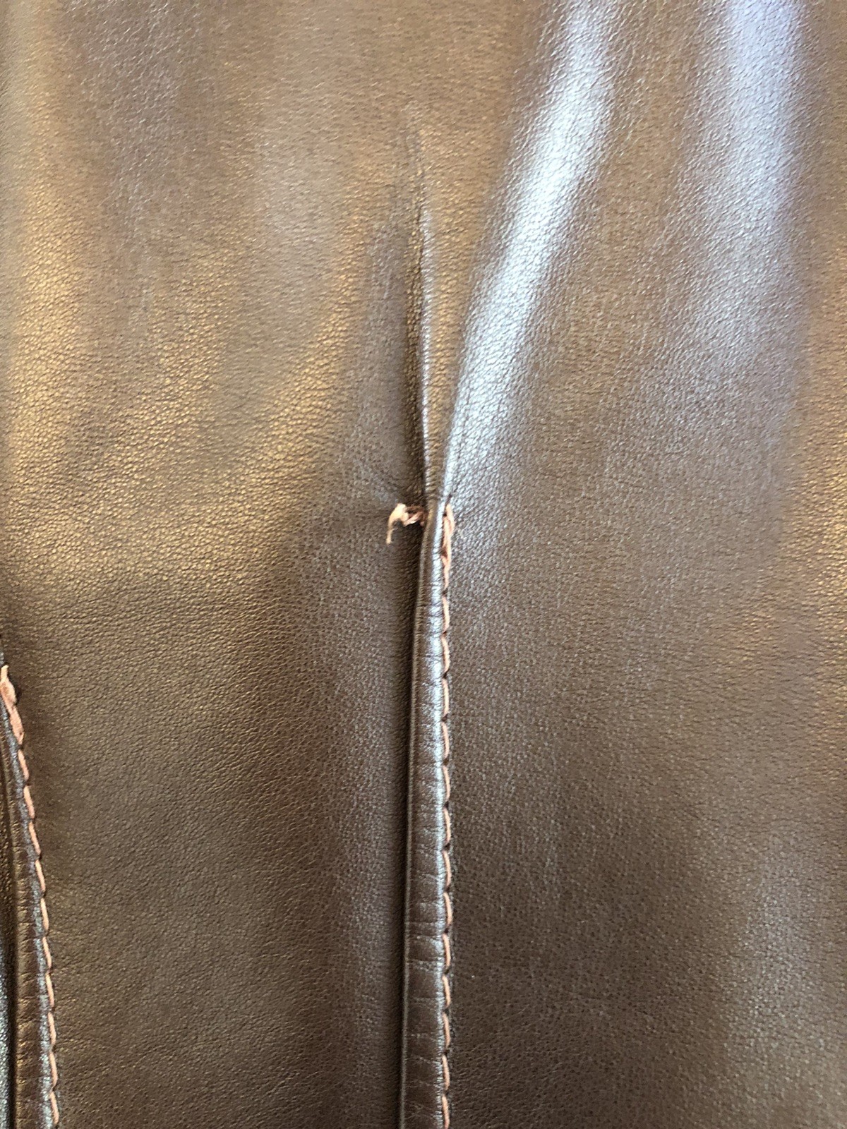 Vintage 1970s LEARSI Leather Jacket Size 14/Small Brown Cool Fashion Button GUC