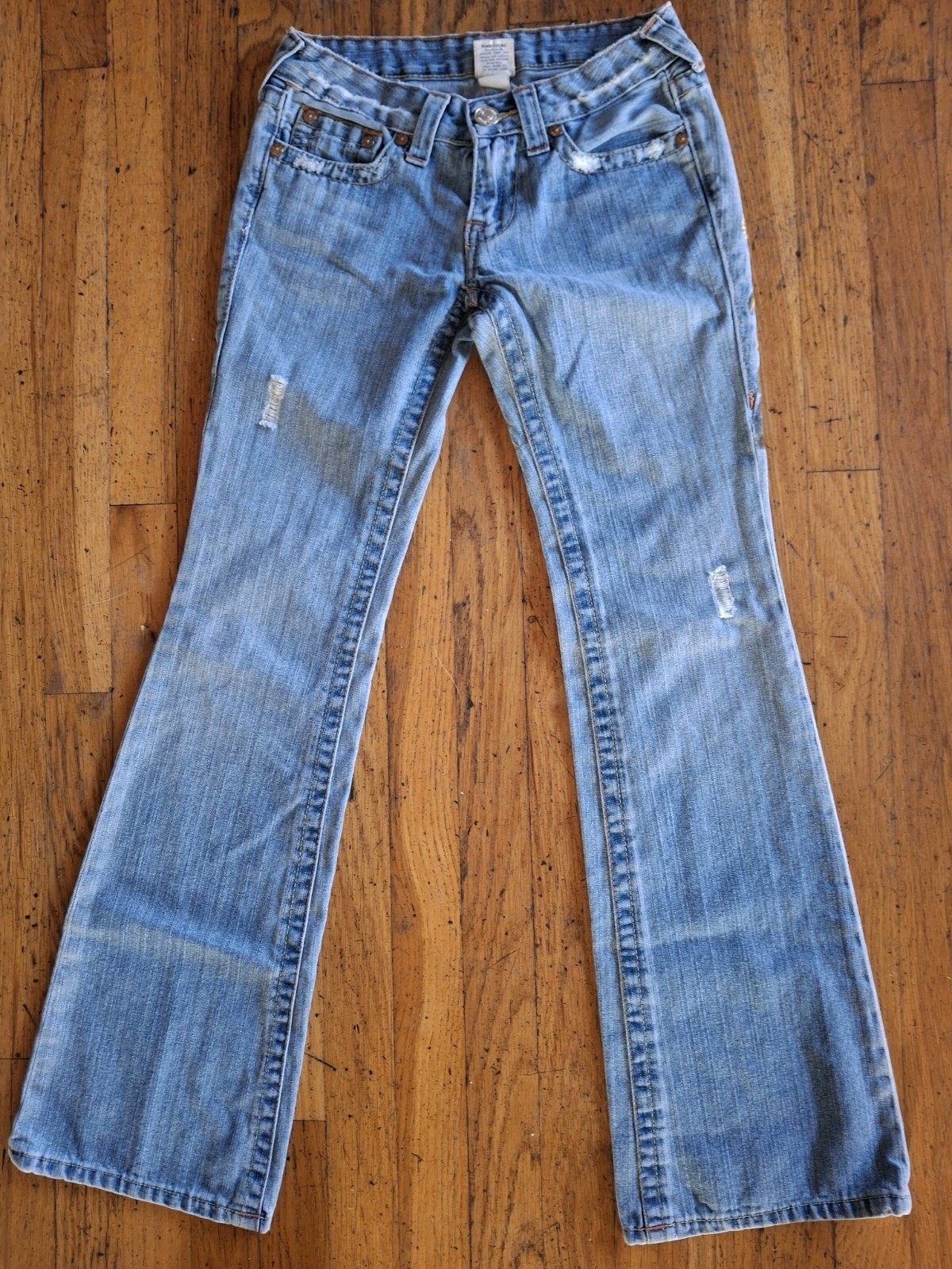 VTG TRUE RELIGION Y2K Bobby Flare Embroidered Lady Godiva Medium Wash Jeans 26