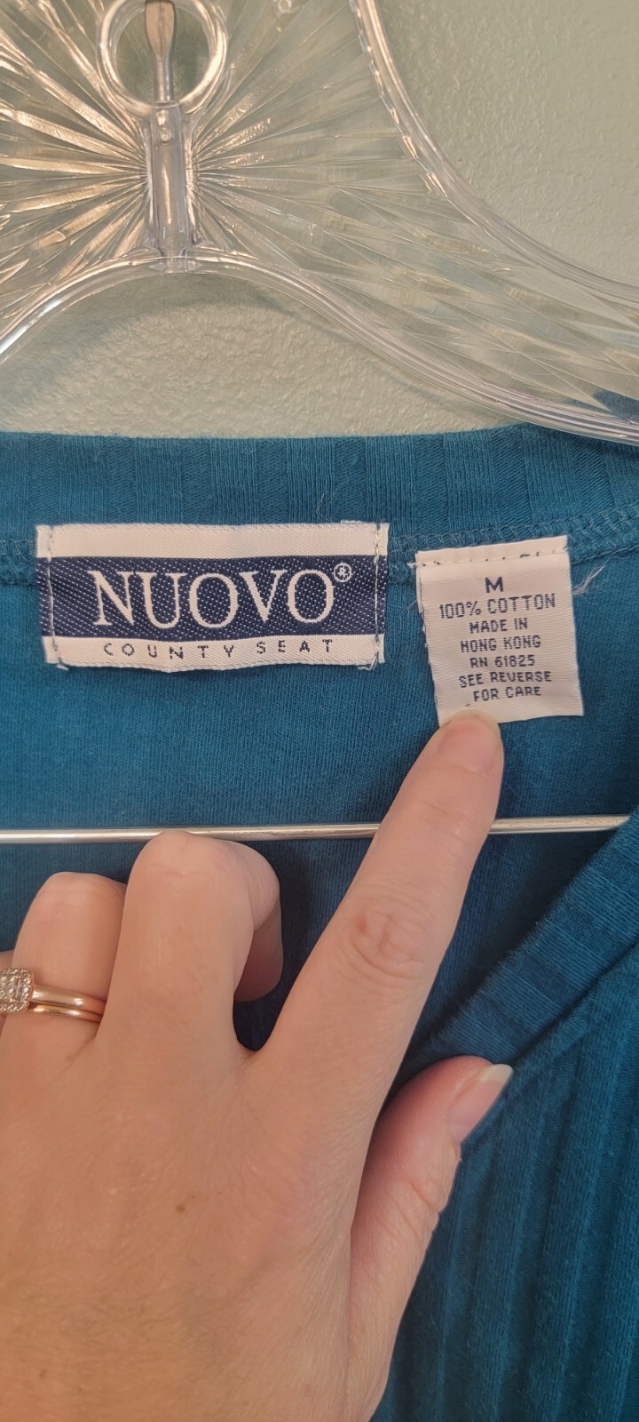 Nuovo County Seat Vintage 80s Solid Print Vneck Top Size Medium