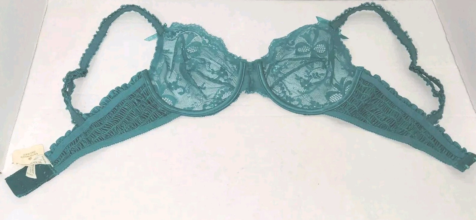 Vintage Victoria’s Secret Gold Label CROWN Bra 36C Made in USA- NWT – Teal Green