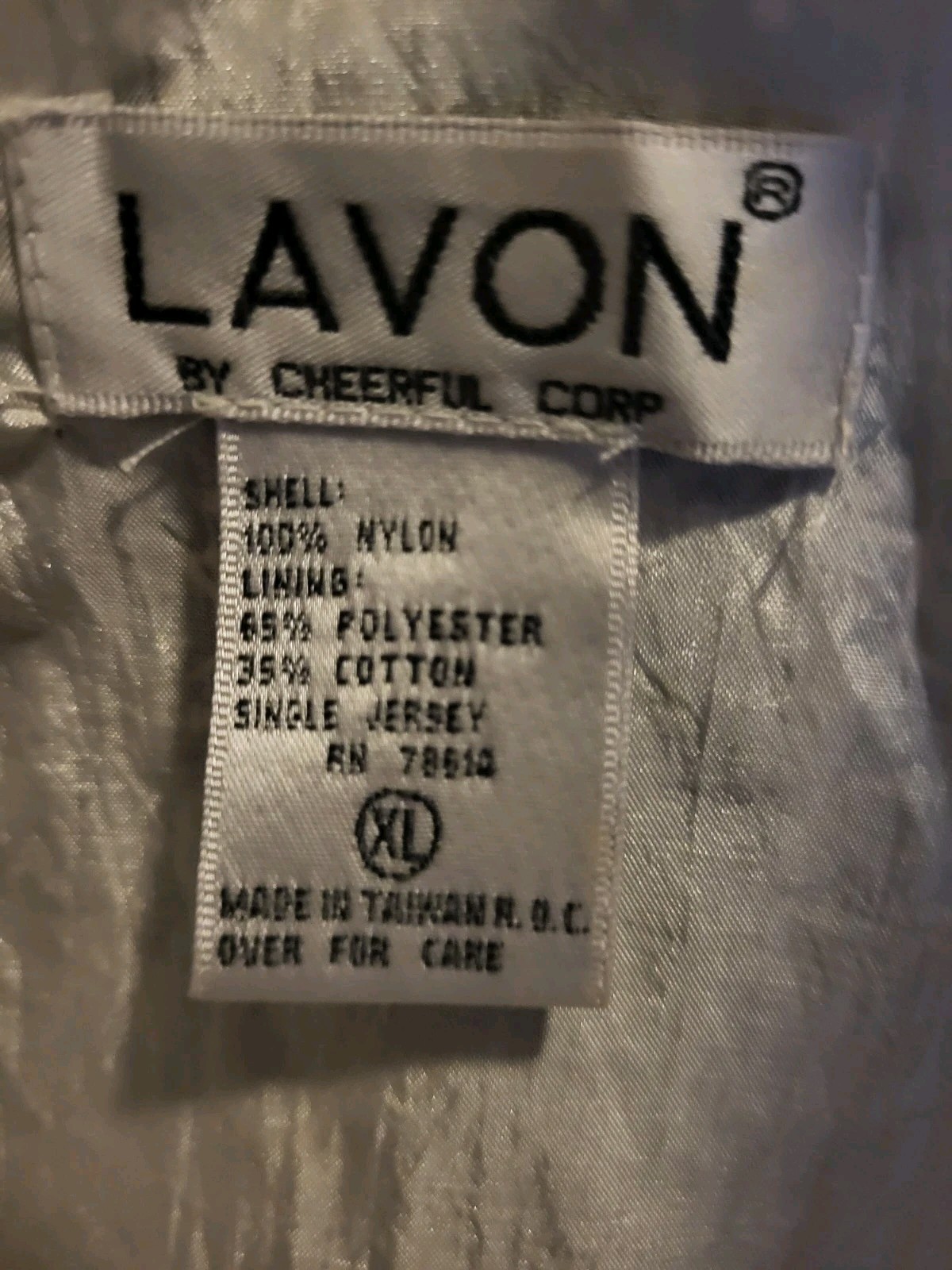 Lavon Cheerful Corp WOMENS XL Jacket Windbreaker Black White 80s 90s VINTAGE