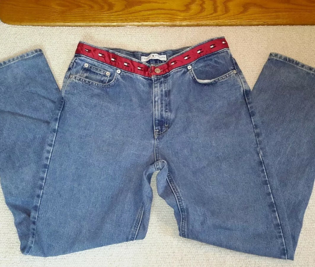 Vintage Tommy Hilfiger womens high waisted mom jeans flag waistband size 12