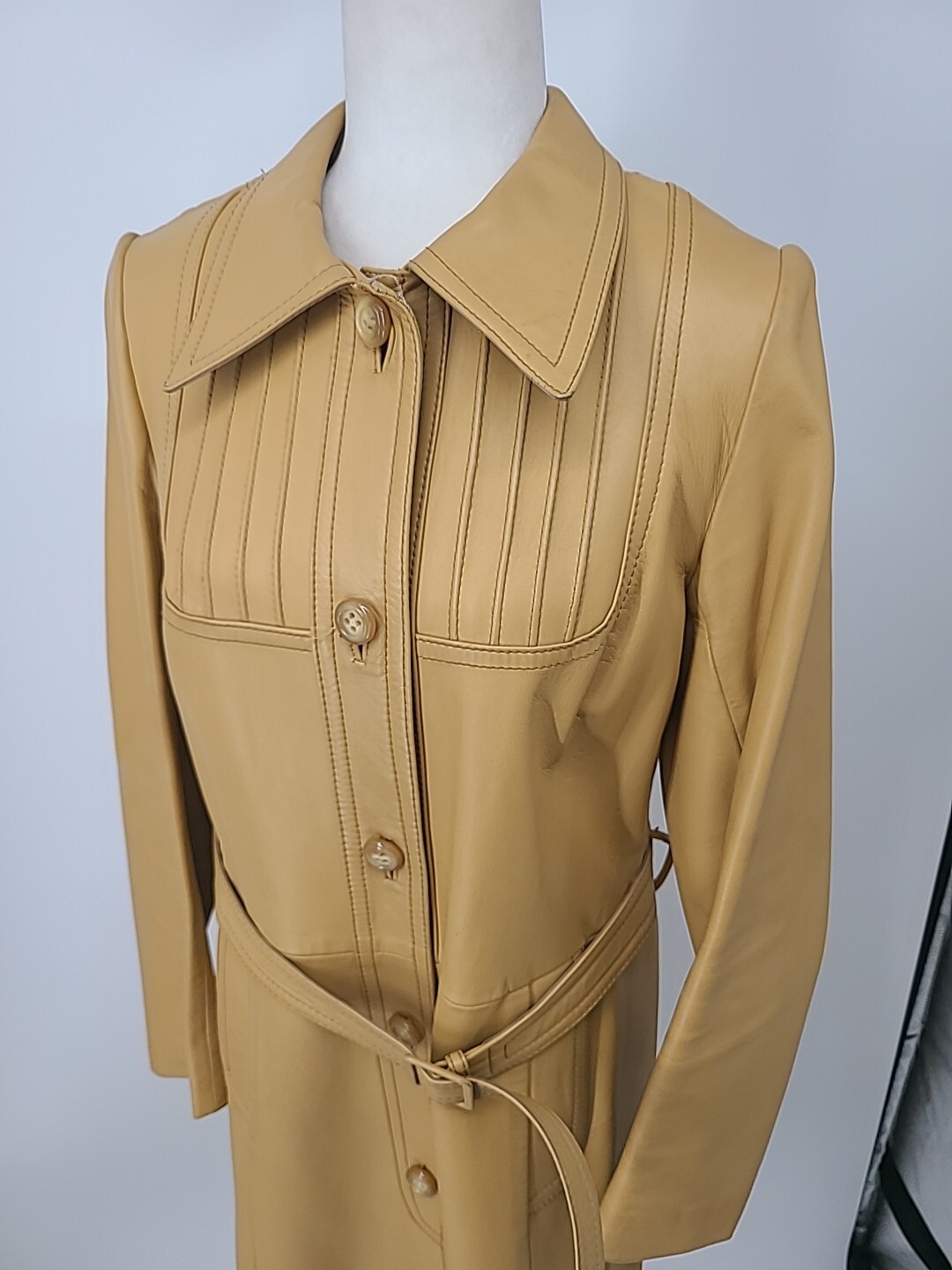 Vintage Leda Spain By Gropper For I. Magnin Long Leather Trench Coat