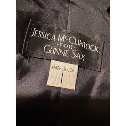 GUNNE SAX Jessica McClintock Dress 1 Black Champagne 90’s Prom Whimsigoth Glam