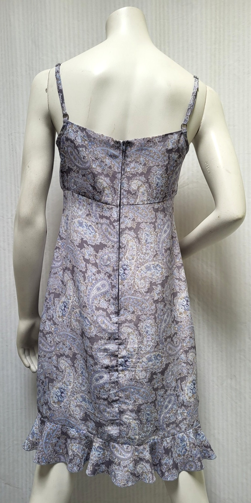 Vintage DBY 90s/Y2K Purple Paisley Ruffle Dress Fairy Grunge Slip Dress -Size S