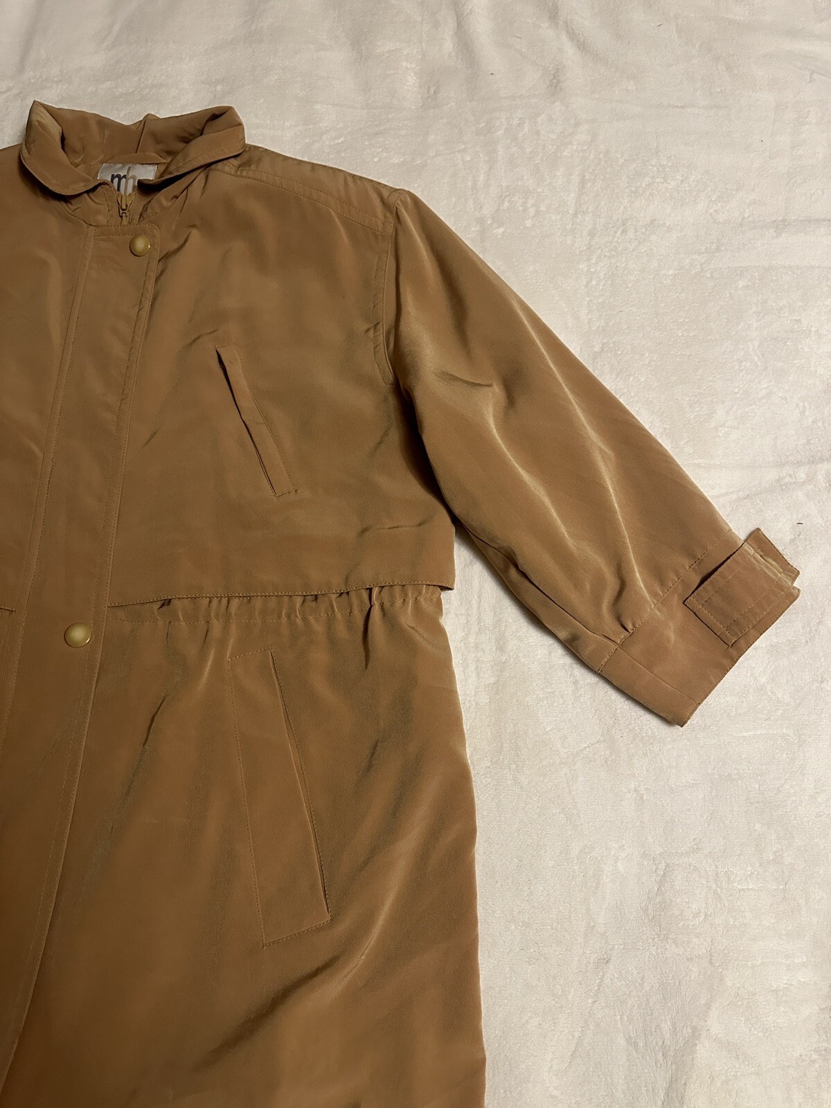 Vtg Misty Harbor Trench Rain Coat Jacket Womens Large Tan Lined classic Spy